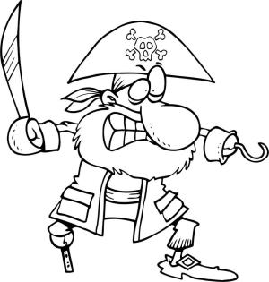 Pirate boyama sayfası,  coloring page, Komik Korsan, 