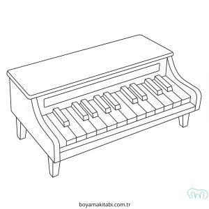 Piyano boyama sayfası – eğlenceli etkinlik, el becerilerini geliştirir