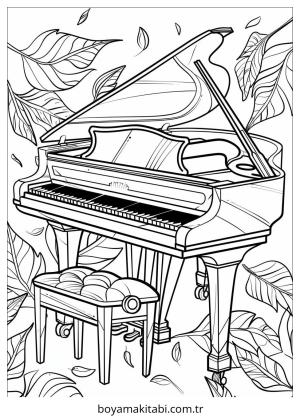 Piyano boyama sayfası – okul öncesi, evde etkinlik