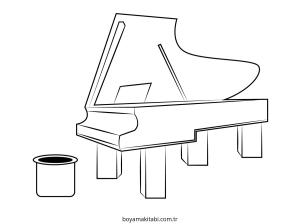 Piyano boyama sayfası – keyifli zaman, renkli çizimler