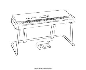 Piyano boyama sayfası – el becerilerini geliştirir, boyama çalışması