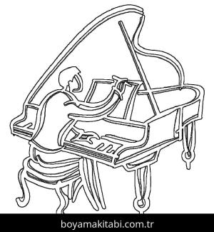 Piyano boyama sayfası – evde etkinlik, ücretsiz yazdır