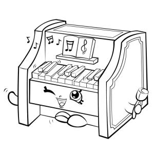 Piyano boyama sayfası,  coloring page, Piyano Shopkin Eğlencesi, 