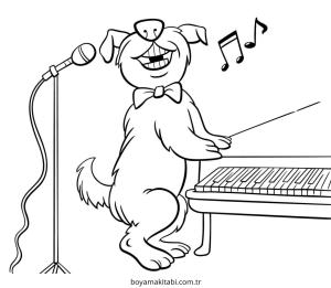 Piyano boyama sayfası – ücretsiz yazdır, boyama etkinliği