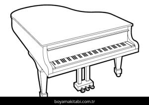 Piyano boyama sayfası – basit çizim, kolay boyama