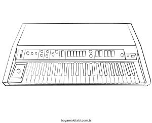 Piyano boyama sayfası – sanatsal çalışma, çocuklar için