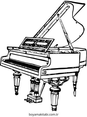 Piyano boyama sayfası – sanatsal çalışma, çocuklar için