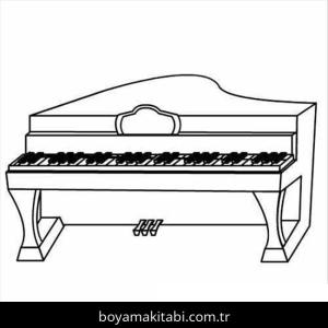 Piyano boyama sayfası – keyifli zaman, renkli çizimler