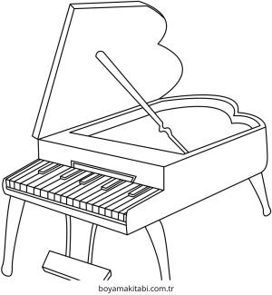 Piyano boyama sayfası – kolay boyama, eğitici aktivite