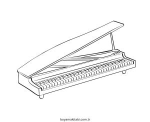 Piyano boyama sayfası – renkli çizimler, okul öncesi