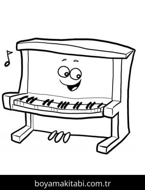 Piyano boyama sayfası – renkli çizimler, okul öncesi