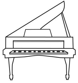 Piyano boyama sayfası,  coloring page, Kuyruklu Piyano, 