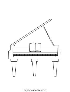 Piyano boyama sayfası – yaratıcılık, eğlenceli etkinlik