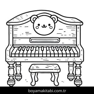 Piyano boyama sayfası – el becerilerini geliştirir, boyama çalışması