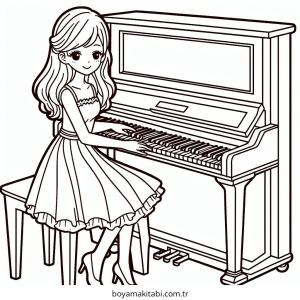 Piyano boyama sayfası – yaratıcılığı geliştirir, keyifli zaman