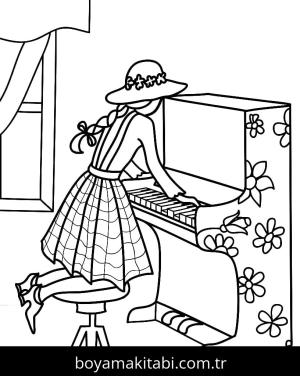 Piyano boyama sayfası – eğitici aktivite, yaratıcılık