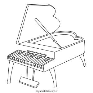 Piyano boyama sayfası – kolay boyama, eğitici aktivite