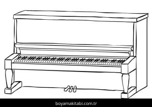 Piyano boyama sayfası – boyama etkinliği, çocuk aktivitesi