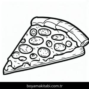 Pizza boyama sayfası – eğlenceli etkinlik, el becerilerini geliştirir