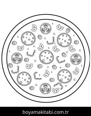 Pizza boyama sayfası – boyama çalışması, yaratıcılığı geliştirir