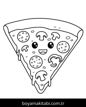 Pizza boyama sayfası – boyama etkinliği, çocuk aktivitesi