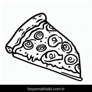 Pizza boyama sayfası – evde etkinlik, ücretsiz yazdır