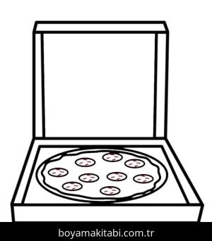 Pizza boyama sayfası – sanatsal çalışma, çocuklar için