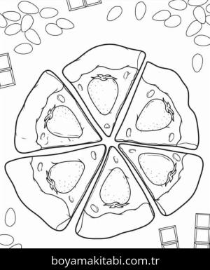 Pizza boyama sayfası – el becerilerini geliştirir, boyama çalışması