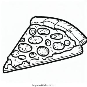 Pizza boyama sayfası – sevimli karakter, sanatsal çalışma