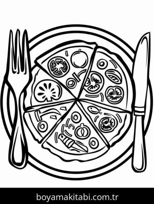 Pizza boyama sayfası – ücretsiz yazdır, boyama etkinliği