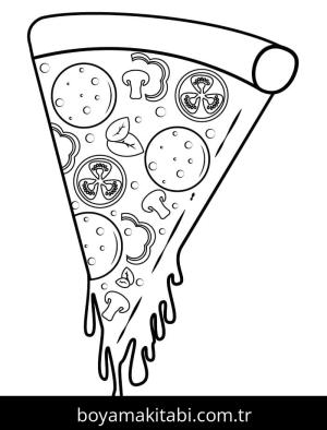 Pizza boyama sayfası – yaratıcılığı geliştirir, keyifli zaman