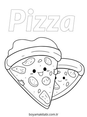 Pizza boyama sayfası – renkli çizimler, okul öncesi
