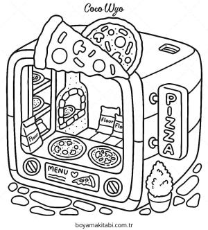 Pizza boyama sayfası – ücretsiz yazdır, boyama etkinliği