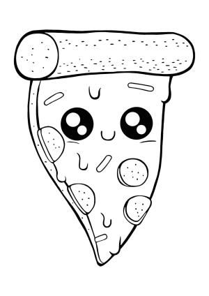 Pizza boyama sayfası,  coloring page, Gülümseyen Pizza, 