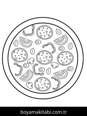 Pizza boyama sayfası – yaratıcılık, eğlenceli etkinlik