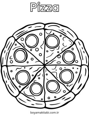 Pizza boyama sayfası – boyama etkinliği, çocuk aktivitesi