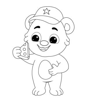 Pizza boyama sayfası,  coloring page, Pizza tutan Oyuncak, 