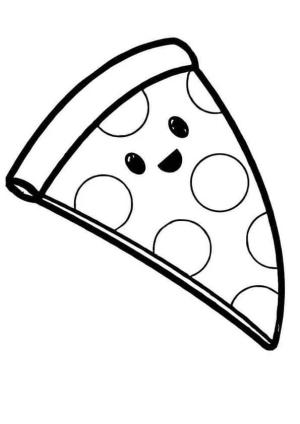 Pizza boyama sayfası,  coloring page, Şirin Pizza Gülümseyen, 