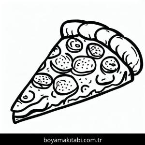Pizza boyama sayfası – kolay boyama, eğitici aktivite