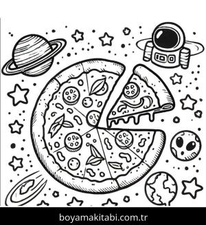 Pizza boyama sayfası,  coloring page, , 