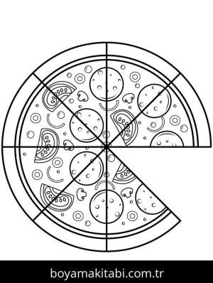 Pizza boyama sayfası – yaratıcılığı geliştirir, keyifli zaman