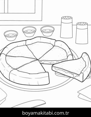 Pizza boyama sayfası – yaratıcılık, eğlenceli etkinlik