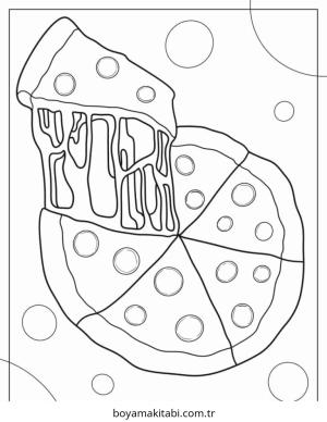 Pizza boyama sayfası – eğitici aktivite, yaratıcılık