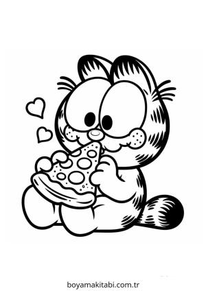 Pizza boyama sayfası – boyama çalışması, yaratıcılığı geliştirir