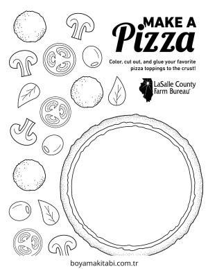 Pizza boyama sayfası – eğitici aktivite, yaratıcılık