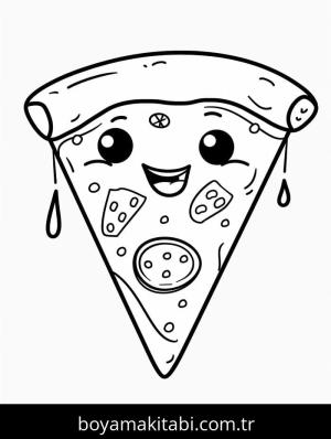 Pizza boyama sayfası – boyama etkinliği, çocuk aktivitesi