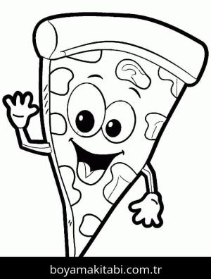Pizza boyama sayfası – renkli çizimler, okul öncesi