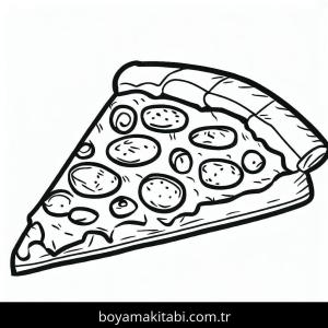 Pizza boyama sayfası – sevimli karakter, sanatsal çalışma