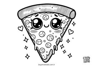 Pizza boyama sayfası – okul öncesi, evde etkinlik