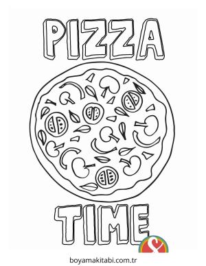 Pizza boyama sayfası – boyama çalışması, yaratıcılığı geliştirir